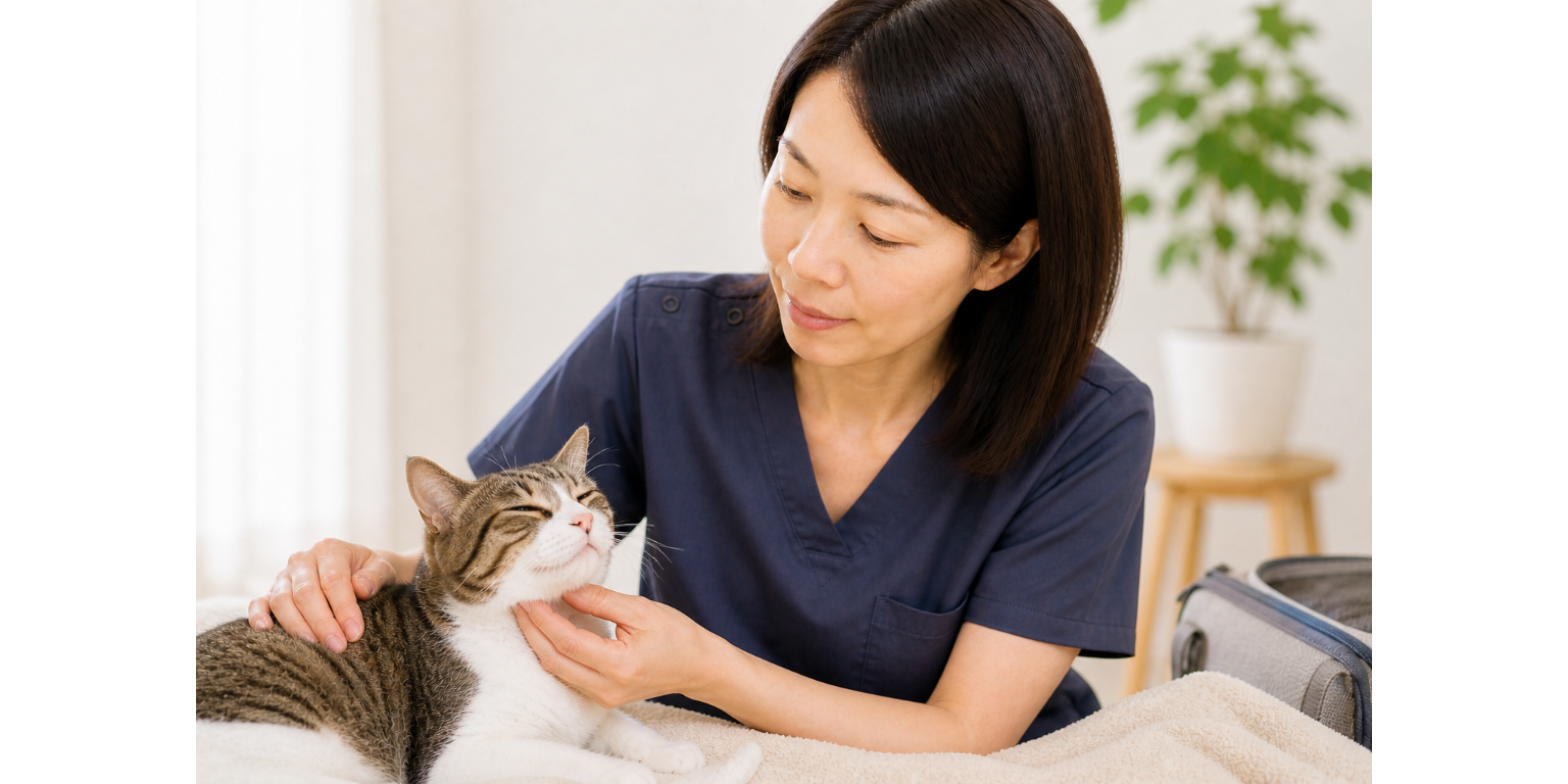 ご自宅でケアを受ける猫のイメージ